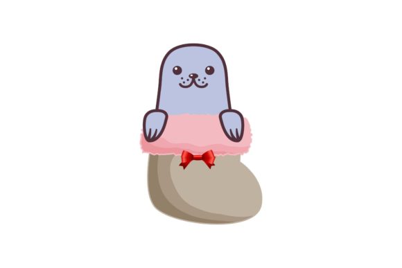 Charming Animal in Christmas Socks Design