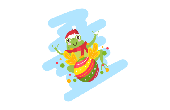 Christmas Animal Frog: A Charming Embroidery Design