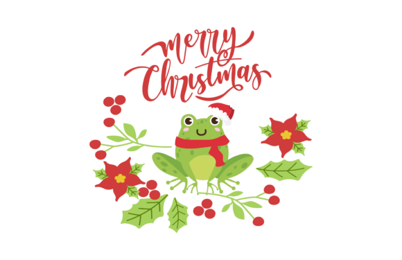 Christmas Animal Frog Illustration: A Festive Graphics Addition