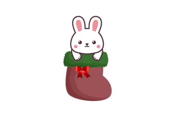 Christmas Animal in Sock: A Charming Illustration for Creative Projects