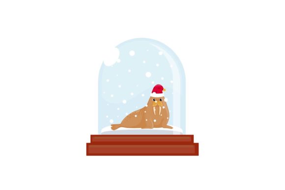 Christmas - Cute Animal Snowball Globe: A Perfect Illustration for Festive Branding