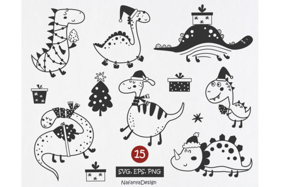 Christmas Dinosaur SVG Bundle: A Unique Graphics Set