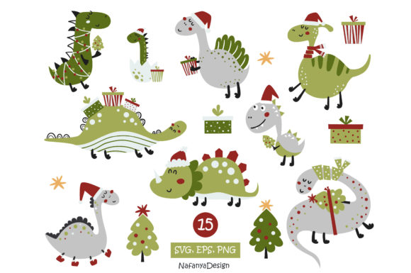 Christmas Dinosaur SVG: Perfect for Festive Branding and Graphics