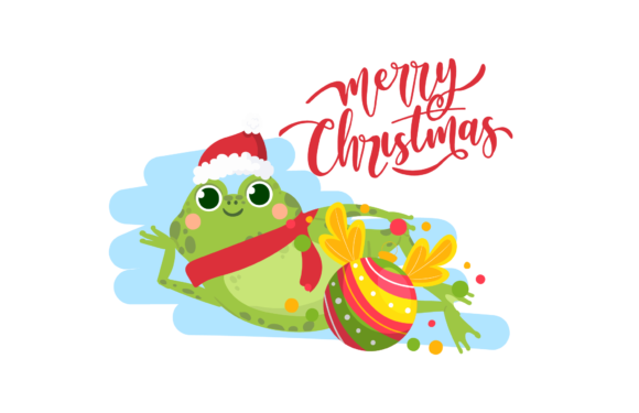 Christmas Frog Animal Funny Illustration: A Versatile Graphic