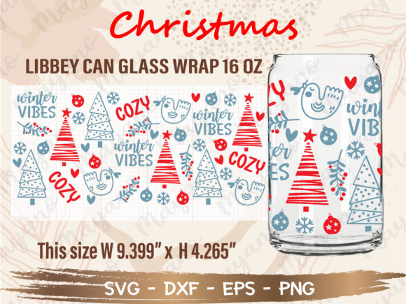 Christmas Libbey Can Glass Wrap: A Versatile Graphics Asset