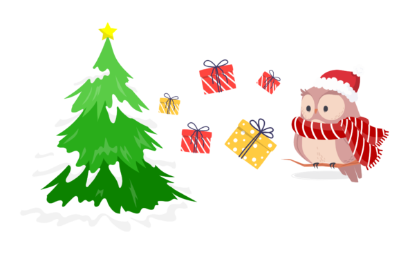Christmas Owl Illustration Winter: A Versatile Graphics Asset