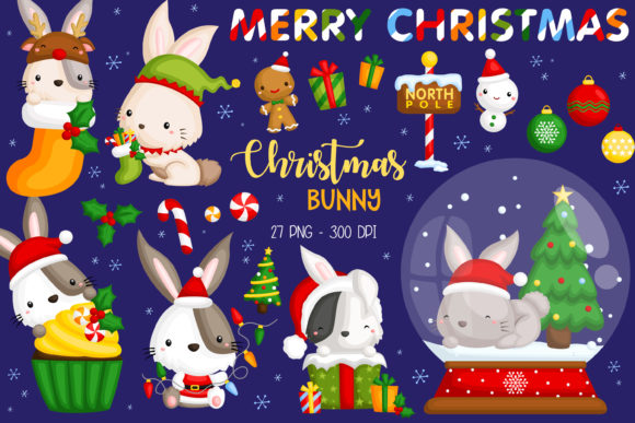 Christmas Rabbit Clipart: A Charming Addition to Your Graphics