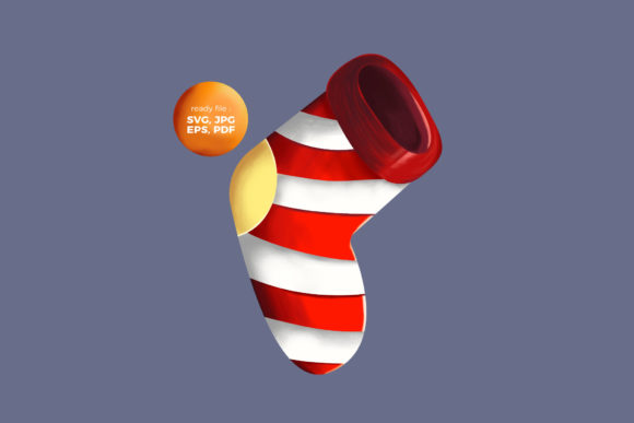 Christmas Red White Sock: A Festive Graphic for Local Brands