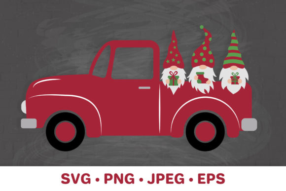 Christmas Retro Truck with Gnomes: A Charming Graphic for Bloggers