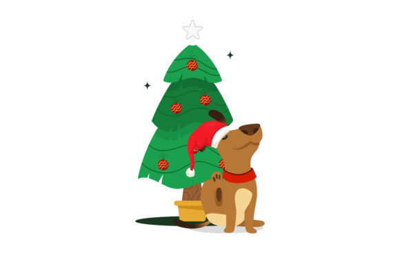 Christmas Tree Dog Ornament: A Festive Graphics Asset