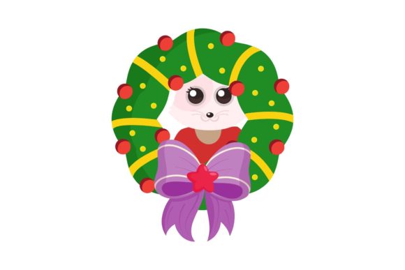 Christmas Wreath and Animal Face: A Versatile Graphics Asset