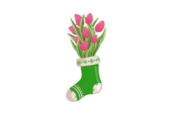 Classic Christmas Socks with Tulips: A Graphics Gem