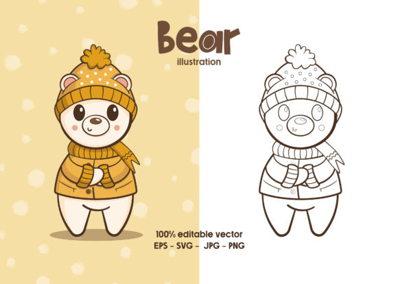 Cute Christmas Bear: A Charming Graphics Illustration