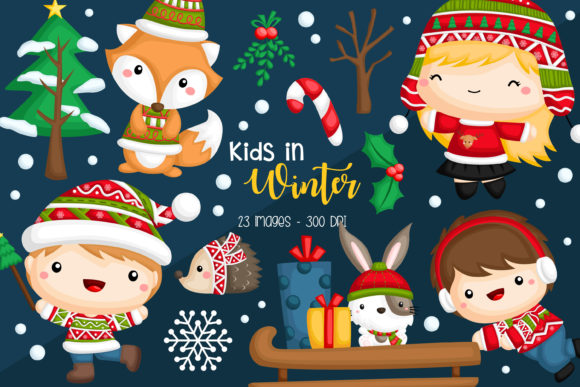 Cute Christmas Clipart: A Festive Graphics and Illustrations Set