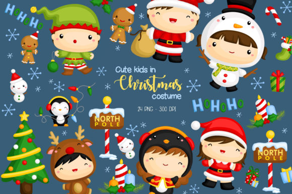 Cute Christmas Clipart Set: A Must-Have for Holiday Graphics and Illustrations