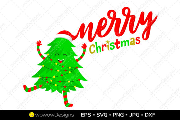 Cute Christmas Tree Cartoon Character: A Versatile Graphics and Illustrations Asset