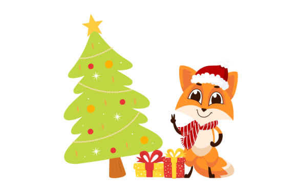 Fox Christmas Illustration Winter: A Versatile Graphics Asset