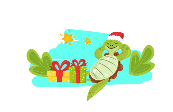 Funny Turtle Christmas Celebration Style