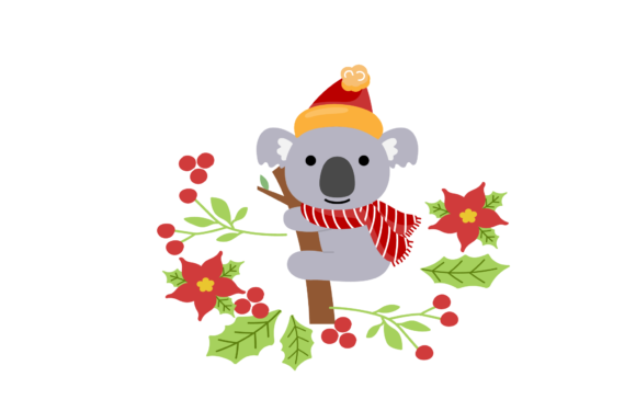 Koala Christmas Animal Illustration: A Festive Graphics Must-Have
