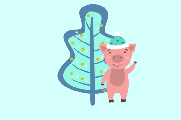 Merry Christmas Cute Pig Celebration Art: A Graphics Delight