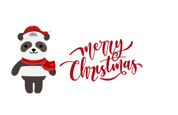 Panda Christmas Animal Illustration: A Festive Graphics Gem